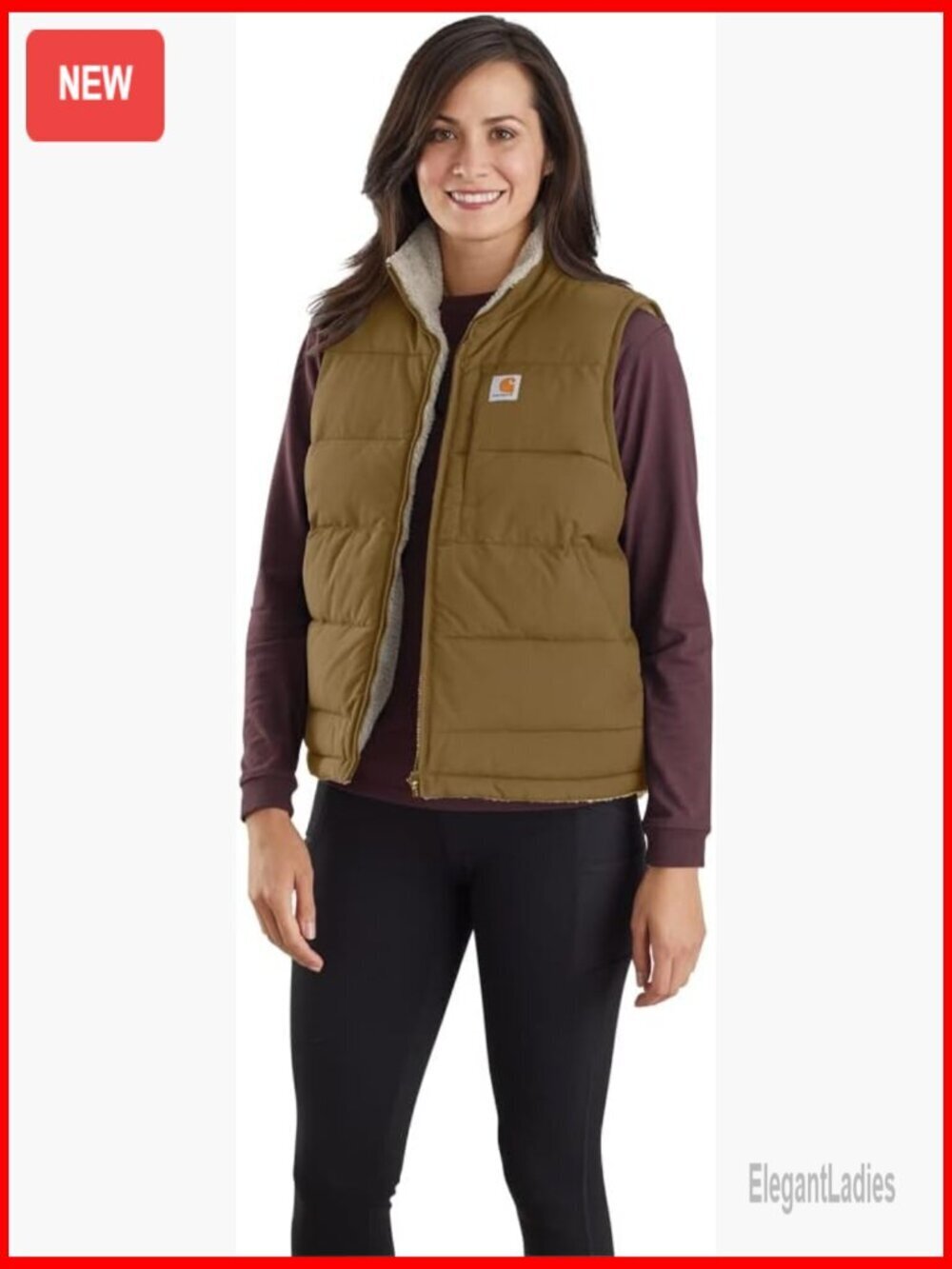Relaxed Fit Midweight Utility Vest, Sherpa Lined, Water Resistant